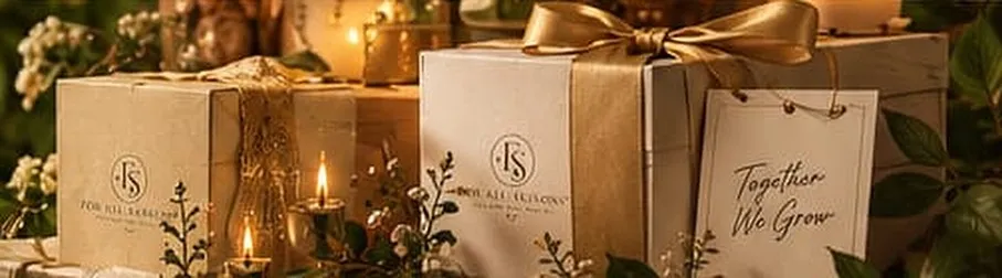 Premium corporate gift hampers and wooden crates with elegant packaging